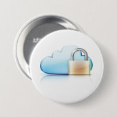 Sicheres Cloud-Speicher-Symbol mit Vorhängeschloss Button (Vorne & Hinten)