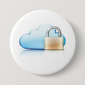 Sicheres Cloud-Speicher-Symbol mit Vorhängeschloss Button (Vorderseite)