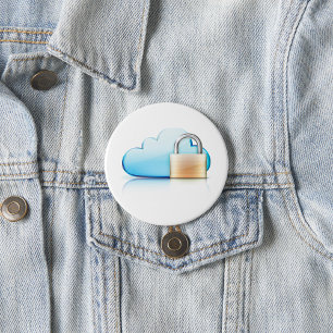 Sicheres Cloud-Speicher-Symbol mit Vorhängeschloss Button