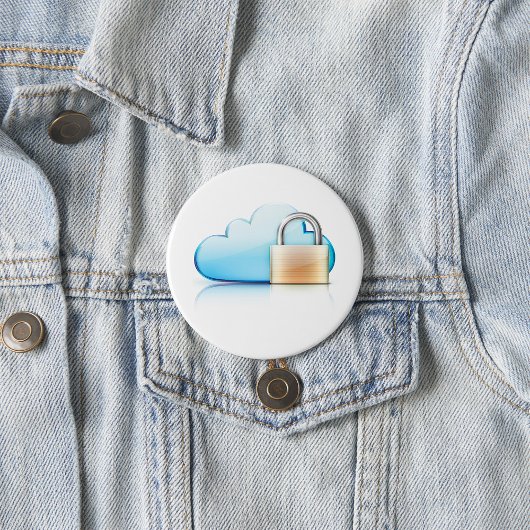 Sicheres Cloud-Speicher-Symbol mit Vorhängeschloss Button