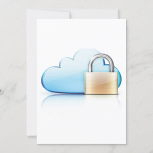 Sicheres Cloud-Speicher-Symbol mit Vorhängeschloss Einladung