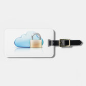 Sicheres Cloud-Speicher-Symbol mit Vorhängeschloss Gepäckanhänger (Vorderseite horizontal)
