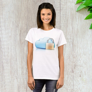 Sicheres Cloud-Speicher-Symbol mit Vorhängeschloss T-Shirt