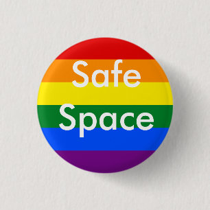 Sicheres Raum-Regenbogen-Button Button