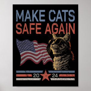 Sicheres Shirt für Katzen Funny 2024 Katzen Liebha Poster