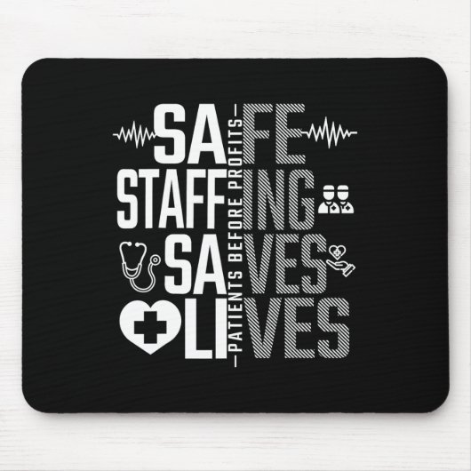 Sicheres Staffing Rette März Krankenschwestern und Mousepad (Vorne)
