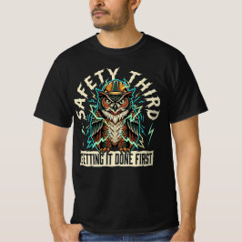 Sicherheit an Dritter Stelle Erledigt wird zuerst T-Shirt