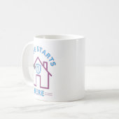 Sicherheit beginnt hier kaffeetasse (Vorderseite Links)