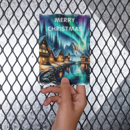 Sicherheit bei der Weihnachtskarte des Waters Edge Postkarte