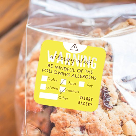 Sicherheit bei Lebensmittelallergien Quadratischer Aufkleber