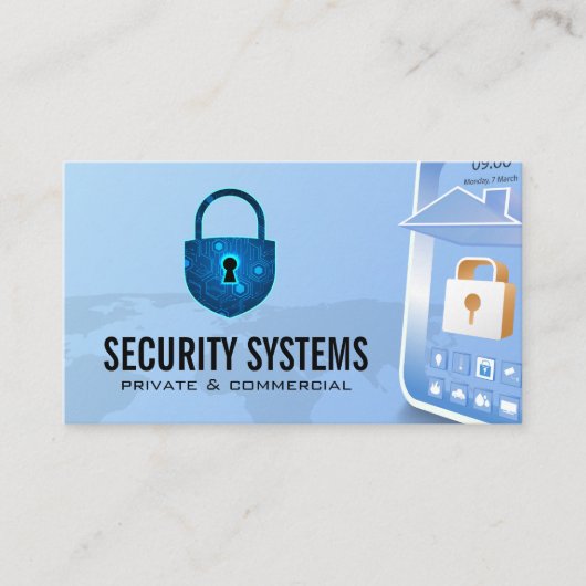 Sicherheit Cyber Lock | Smartphone-Technik Visitenkarte (Vorderseite)
