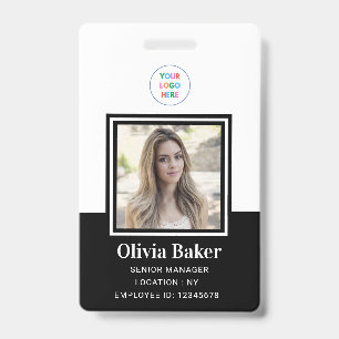 Sicherheit der Mitarbeiter Minimalistischer Schwar Ausweis