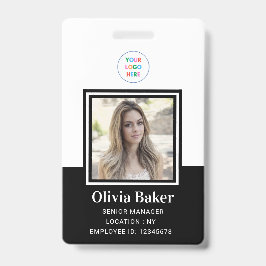 Sicherheit der Mitarbeiter Minimalistischer Schwar Ausweis