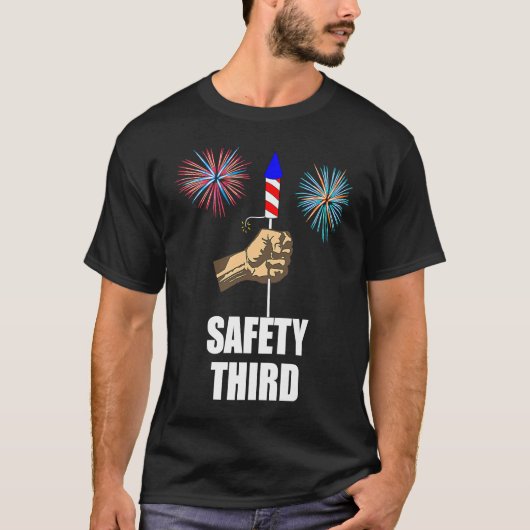 Sicherheit Dritter 4. Juli Unabhängigkeit Feuerwer T-Shirt (Vorderseite)