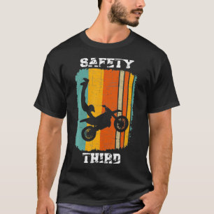 Sicherheit Dritter Motocross Dirt Bike Stunt Retro T-Shirt