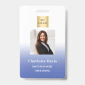 Sicherheit eines Blue Mitarbeiter-Foto-ID Ausweis (Vorderseite)