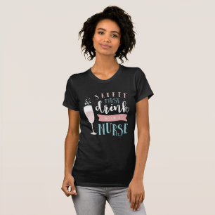 Sicherheit erste, Getränk mit einer T-Shirt