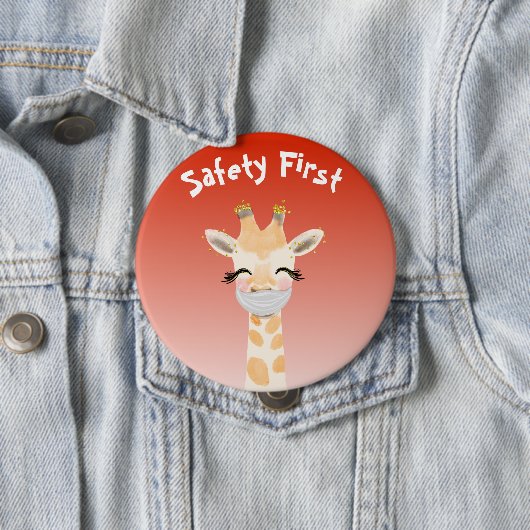 Sicherheit Erste Giraffe Tier Niedlich Button (Beispiel)