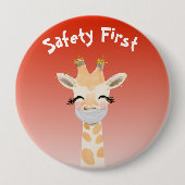Sicherheit Erste Giraffe Tier Niedlich Button (Vorderseite)