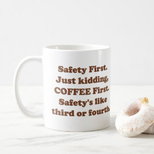 Sicherheit geht vor kaffeetasse