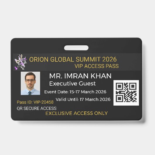 Sicherheit Geschäftsabzeichen VIP-Abzeichen! Ausweis (Vorderseite)