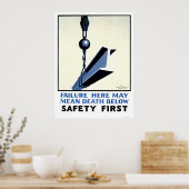 Sicherheit im Baugewerbe 1937 WPA Poster (Küche)