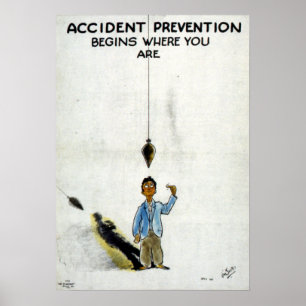 Sicherheit im Vintagen Zweiten Weltkrieg Poster