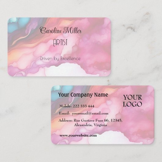 Sicherheit in blauen Abstrakten Blindfarbenformula Visitenkarte (Vorne/Hinten)