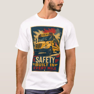 Sicherheit in jeden Kilometer eingebaut - Schulbus T-Shirt