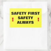 Sicherheit ist immer an erster Stelle! Rechteckiger Aufkleber (Tasche)