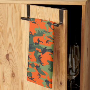 Sicherheit Orange und grüne Camouflage Küchentuch