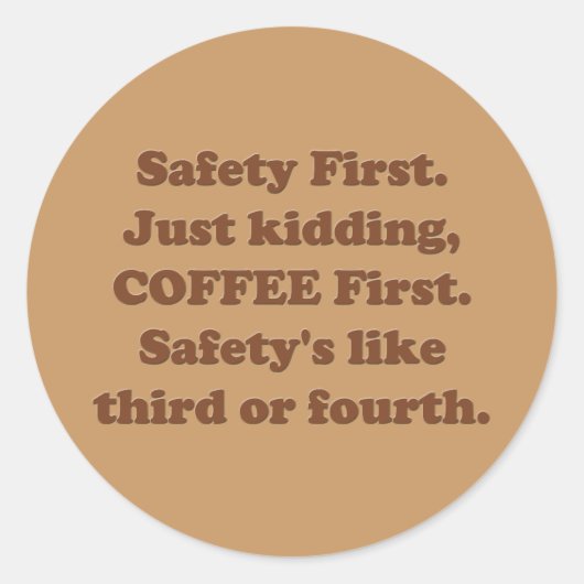 Sicherheit Runder Aufkleber (Vorderseite)