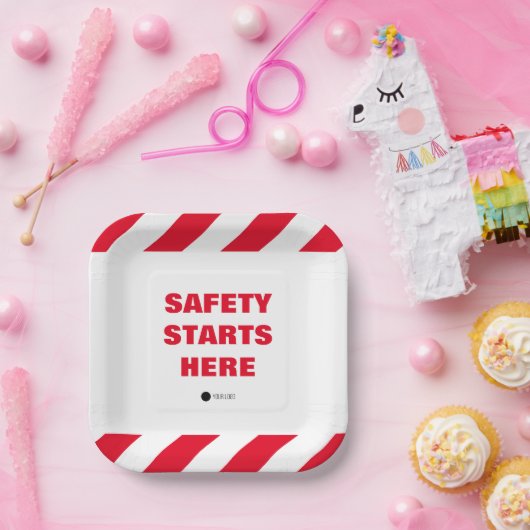 Sicherheit startet hier Party der Feuerwehr Pappteller (Party)