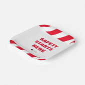 Sicherheit startet hier Party der Feuerwehr Pappteller (Gewinkelt)