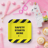 Sicherheit startet hier Party der Sicherheitsabtei Pappteller (Party)