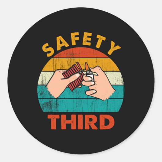 Sicherheit von Feuerwerkskörpern Runder Aufkleber (Vorderseite)