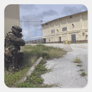 Sicherheit von Seeposten Quadratischer Aufkleber