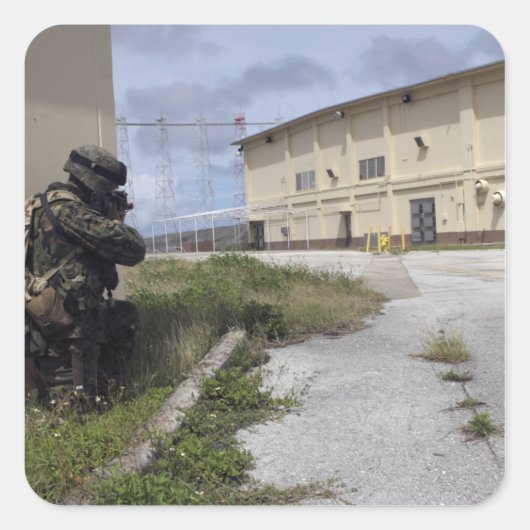 Sicherheit von Seeposten Quadratischer Aufkleber (Vorderseite)