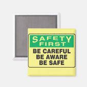 Sicherheit zuerst beachten magnet (Vorderseite/Rückseite)