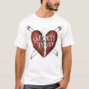 Sicherheit zuerst gebrochenes Herz Sicherheitsnade T-Shirt