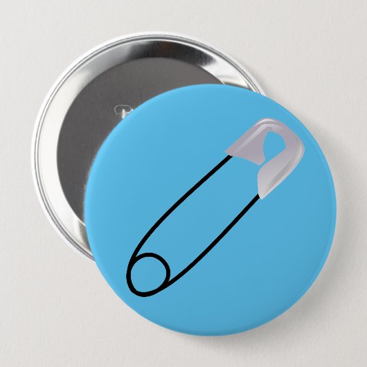 Sicherheits-Button auf blauem Hintergrund Button (Vorne & Hinten)