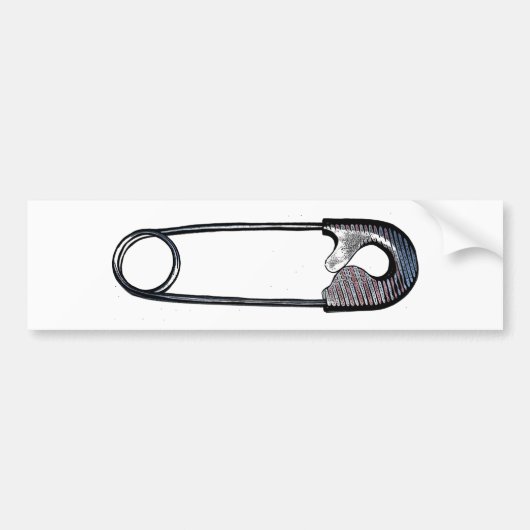 Sicherheits-Button-Holzschnitt-Rot, Weiß und Blau Autoaufkleber (Vorne)