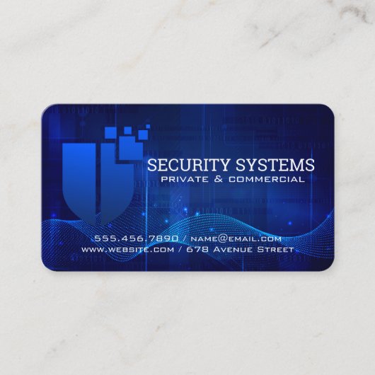 Sicherheits-Cyber-Schild-Logo | Tech-Systeme Visitenkarte (Vorderseite)