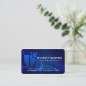 Sicherheits-Cyber-Schild-Logo | Tech-Systeme Visitenkarte (Stehend Vorderseite)