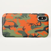 Sicherheits-orange und grüne Camouflage Case-Mate iPhone Hülle (Rückseite (Horizontal))