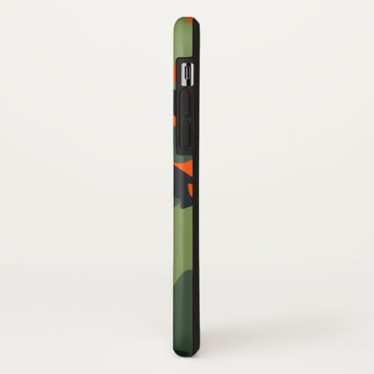 Sicherheits-orange und grüne Camouflage Case-Mate iPhone Hülle (Hinten/Links)