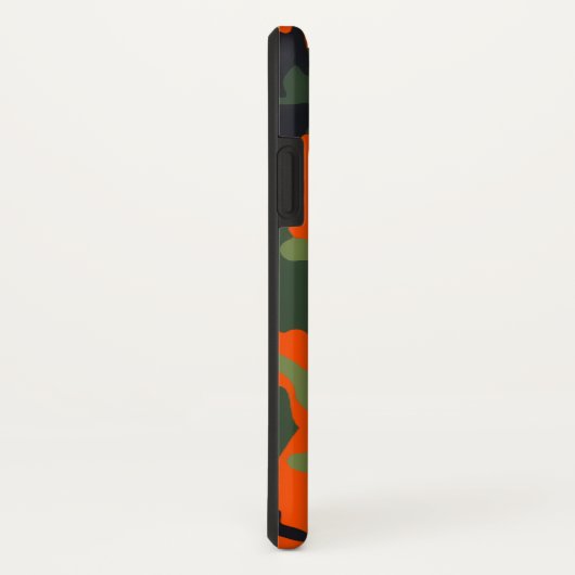 Sicherheits-orange und grüne Camouflage Case-Mate iPhone Hülle (Hinten/Rechts)