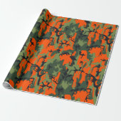 Sicherheits-orange und grüne Camouflage Geschenkpapier (Ungerollt)