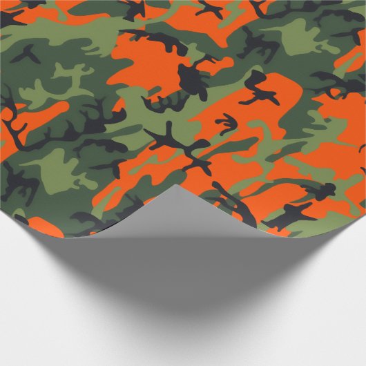 Sicherheits-orange und grüne Camouflage Geschenkpapier (Ecke)