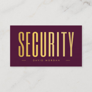 Sicherheits-QR-Code-Logo Burgund und Gold Visitenkarte